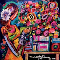 Shazly Khan, Whimsical, 30 x 30 lnch, Acrylic on Canvas, Figurative Paintings, AC-SZK-162